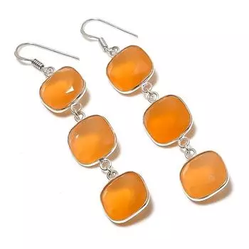 Natural Citrine Gemstone Handmade 925 Sterling Silver Jewelry Earring 3.03 T6j41