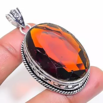Natural Citrine Gemstone Handmade 925 Sterling Silver Jewelry Pendant 2.17 i7T68