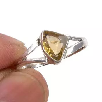 Natural Citrine Gemstone Handmade 925 Sterling Silver Jewelry Ring Size 7 I8P70