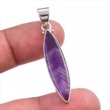 Natural Cloud Amethyst Gemstone Handmade 925 Solid Silver Pendant 1.75 n6K94