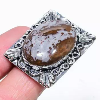 Natural Coffeebean Jasper Gemstone 925 Sterling Silver Gift Ring Size 6 M8p01