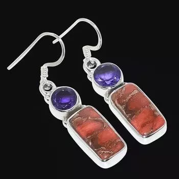 Natural Copper Turquoise Gemstone 925 Solid Sterling Silver Earring 1.46 H8v91