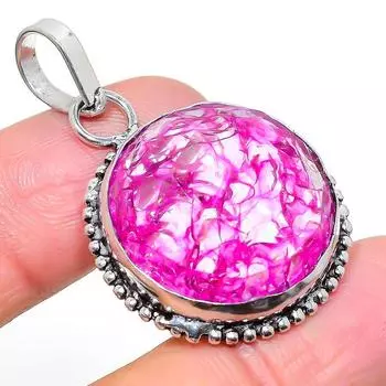Natural Crack Crystal Gemstone 925 Sterling Silver Gift Pendant 1.69 a7w84