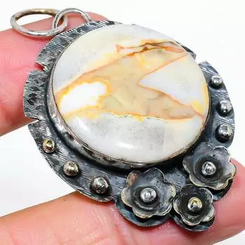 Natural Crazy Lace Agate Gemstone 925 Sterling Silver Gift Pendant 2.44 J6o26