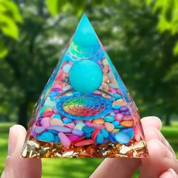 Natural Crystal Pyramid Peridot Healing Stone Chakra Reiki Home Decor