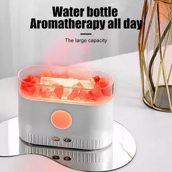 Natural Crystal Salt Flame Aromatic Oil Humidifier Multi-color Essential Oil, Air Diffuser and Flavoring Scent Family Bedroom чёрный
