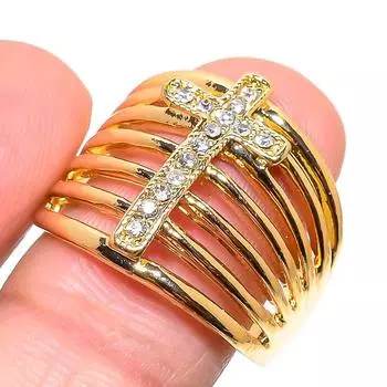 Кольцо из стерлингового серебра 925 пробы с натуральным кубическим цирконием, размер 10,5 P6g57