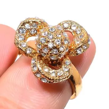 Кольцо из стерлингового серебра 925 пробы с натуральным цирконием ручной работы, размер 5,5 a5Y74