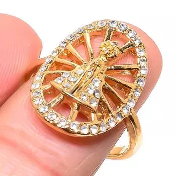 Кольцо из стерлингового серебра 925 пробы с натуральным кубическим цирконием ручной работы, размер 9 F6G51