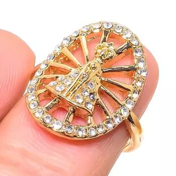 Кольцо из стерлингового серебра 925 пробы с натуральным кубическим цирконием ручной работы, размер 7 k6O92