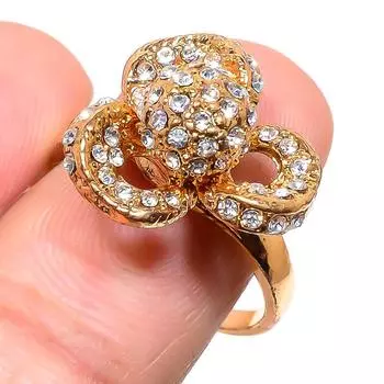 Кольцо из серебра 925 пробы с натуральным кубическим цирконием, размер 9 U1Y89