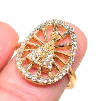 Кольцо из стерлингового серебра 925 пробы с натуральным кубическим цирконием ручной работы, размер 8 c8K63