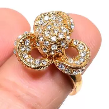 Кольцо из стерлингового серебра 925 пробы с натуральным цирконием ручной работы, размер 6,5 R7H36