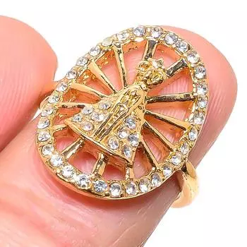 Кольцо из стерлингового серебра 925 пробы с натуральным кубическим цирконием ручной работы, размер 7 z8h93