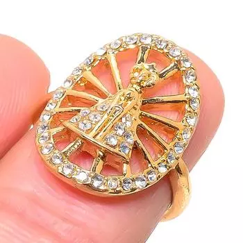 Кольцо из стерлингового серебра 925 пробы с натуральным кубическим цирконием ручной работы, размер 7 E5i68