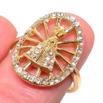 Кольцо из стерлингового серебра 925 пробы с натуральным цирконием ручной работы, размер 8 e6o72