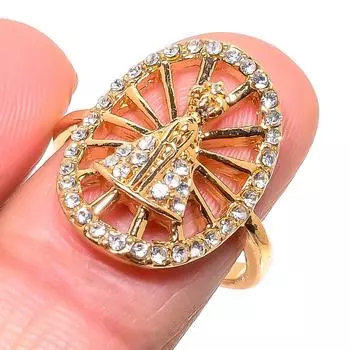 Кольцо из стерлингового серебра 925 пробы с натуральным цирконием ручной работы, размер 9 u1U43