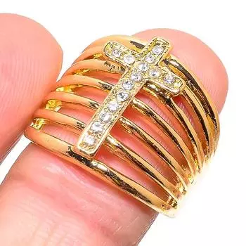 Кольцо из стерлингового серебра 925 пробы с натуральным кубическим цирконием ручной работы, размер 9,5 G6v50