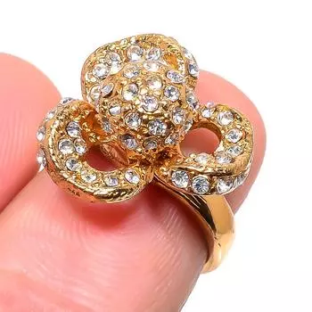 Кольцо из стерлингового серебра 925 пробы с натуральным цирконием ручной работы, размер 5,5 G9Q89