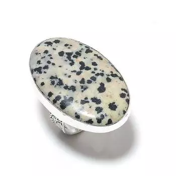Natural Dalmation Jasper Gemstone 925 Sterling Silver Gift Ring Size 9 n9E17