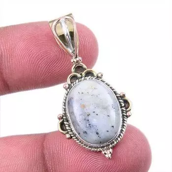 Natural Dendrite Opal 925 Solid Sterling Silver Gift TwoTone Pendant 1.50 z2y02
