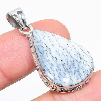 Natural Dendrite Opal Gemstone 925 Solid Sterling Silver Gift Pendant 1.50 W4f98