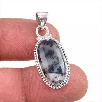 Natural Dendrite Opal Gemstone 925 Solid Sterling Silver Gift Pendant 1.5 I7k35