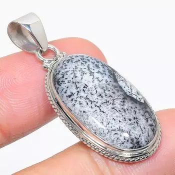 Natural Dendrite Opal Gemstone 925 Solid Sterling Silver Gift Pendant 1.75 z2r51