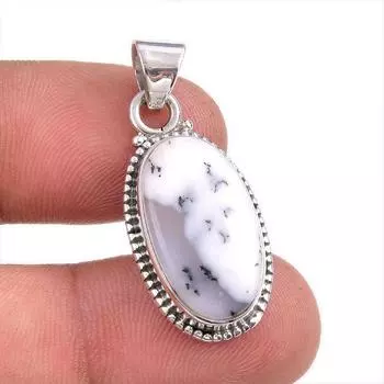Natural Dendrite Opal Gemstone 925 Solid Sterling Silver Gift Pendant 1.5 o2O07
