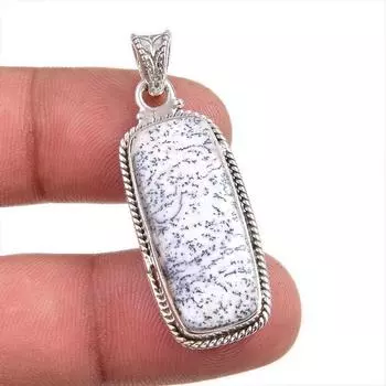 Natural Dendrite Opal Gemstone 925 Solid Sterling Silver Gift Pendant 1.75 j5b86
