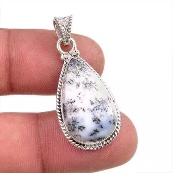 Natural Dendrite Opal Gemstone 925 Solid Sterling Silver Gift Pendant 1.5 a8C26
