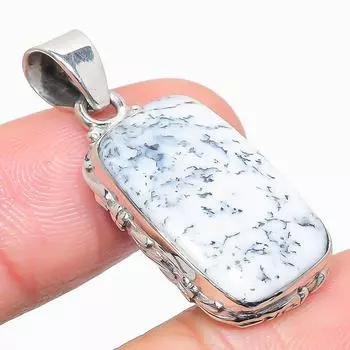 Natural Dendrite Opal Gemstone 925 Solid Sterling Silver Gift Pendant 1.50 n9v26