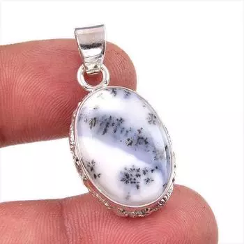 Natural Dendrite Opal Gemstone 925 Solid Sterling Silver Gift Pendant 1.5 O5a00