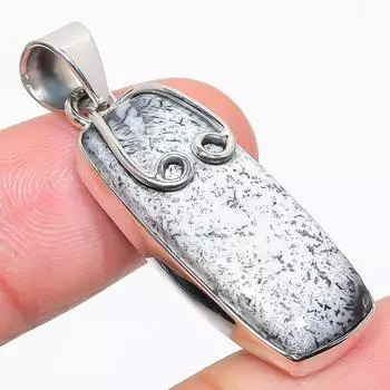 Natural Dendrite Opal Gemstone 925 Solid Sterling Silver Gift Pendant 1.75 U4i17