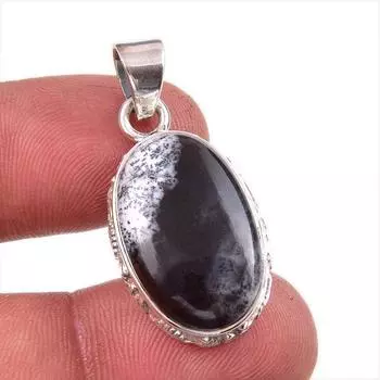 Natural Dendrite Opal Gemstone 925 Solid Sterling Silver Gift Pendant 1.5 y4i88