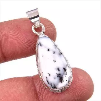 Natural Dendrite Opal Gemstone 925 Solid Sterling Silver Gift Pendant 1.5 A4t07