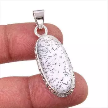 Natural Dendrite Opal Gemstone 925 Solid Sterling Silver Gift Pendant 1.75 j2Z89