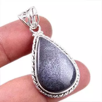 Natural Dendrite Opal Gemstone 925 Solid Sterling Silver Gift Pendant 1.75 S3R58