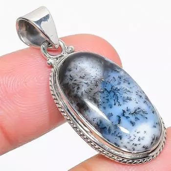 Natural Dendrite Opal Gemstone 925 Solid Sterling Silver Gift Pendant 1.50 D3N74