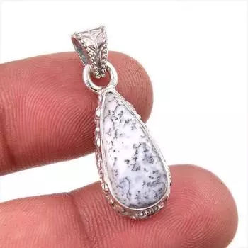 Natural Dendrite Opal Gemstone 925 Solid Sterling Silver Gift Pendant 1.5 e1f62