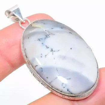 Natural Dendrite Opal Gemstone 925 Sterling Silver Gift Pendant 1.97 N0A68