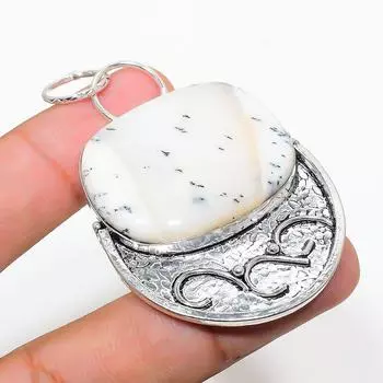 Natural Dendrite Opal Gemstone 925 Sterling Silver Gift Pendant 2.56 M4p58