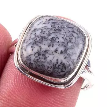 Natural Dendrite Opal Gemstone Handmade 925 Solid Sterling Silver Ring S.8 D8J98