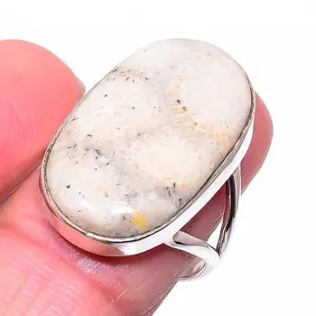 Natural Dendrite Opal Gemstone Handmade 925 Solid Sterling Silver Ring S.9 U1Q19