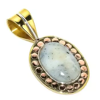 Natural Dendrite Opal TwoTone 925 Solid Sterling Silver Gift Pendant 1.50 D0t49