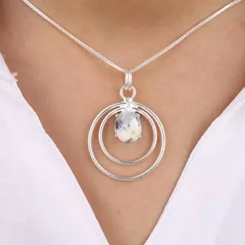 Natural Dendritic Opal Gemstone 925 Sterling Silver Gift Jewelry Pendant 1.65 PP-61-30