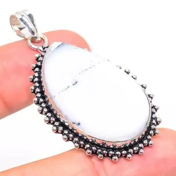 Natural Dendritic Opal Gemstone 925 Sterling Silver Gift Pendant 2.17 I0H97