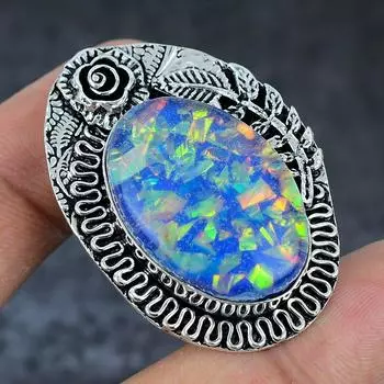 Natural Dicorich Glass Gemstone 925 Sterling Silver Jewelry Pendant 1.89 W2T08