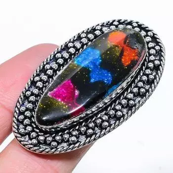 Natural Dicorich Glass Gemstone Handmade 925 Sterling Silver Ring Size 8 k2J56