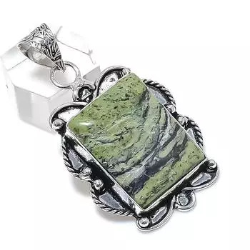 Подвеска из стерлингового серебра 925 пробы с натуральным драгоценным камнем «Кровь дракона» 2,09 дюйма u0C44